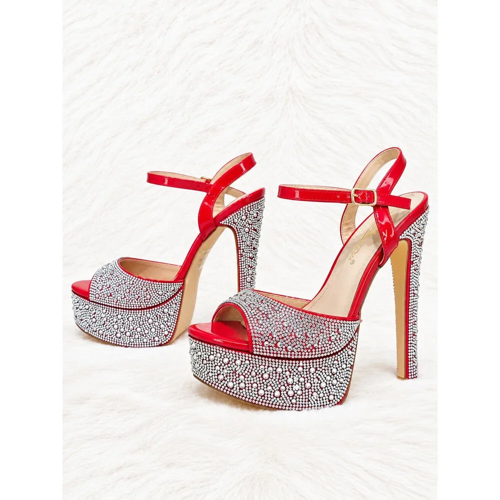 NIB Rihbah Rhinestone Platform 5